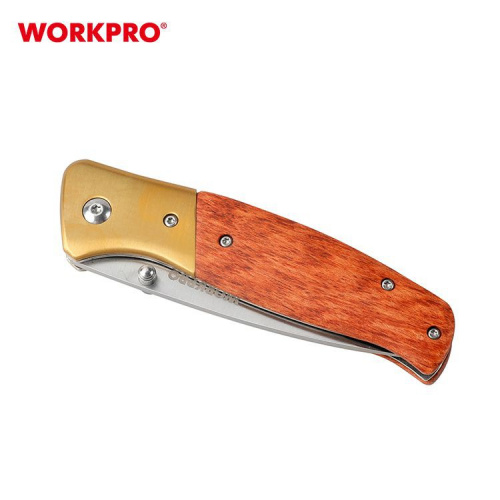 Нож складной WORKPRO 105/240мм с деревянной рукояткой, WP381013